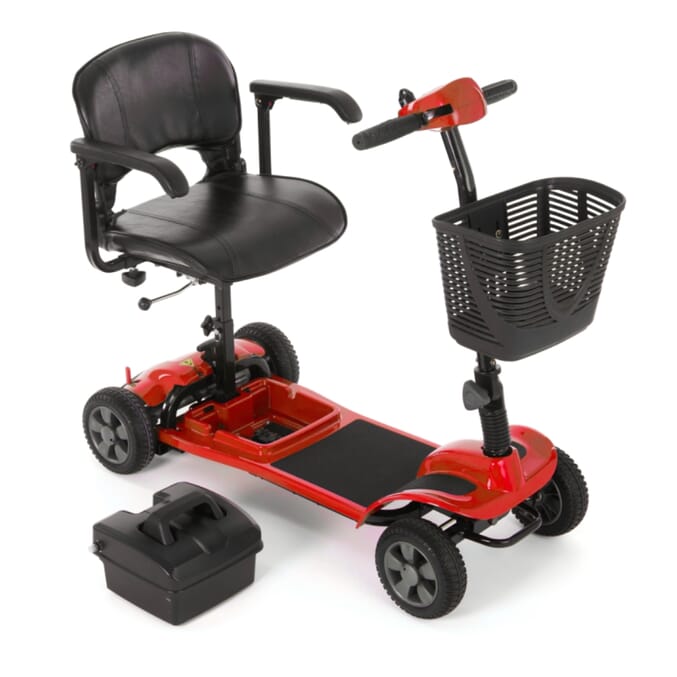 eTravel Portable Mobility Scooter – Lightweight, Travel-Friendly, Compact Red Scooter