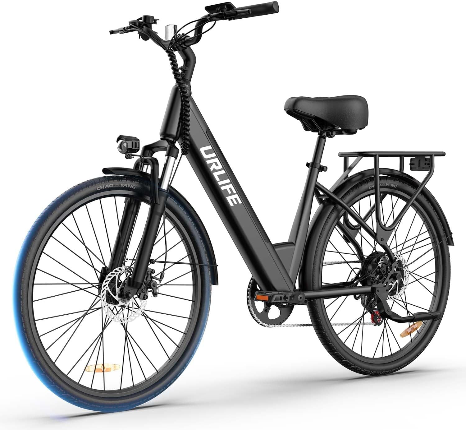 26" Electric Mountain/City Bike for Adults, 36V 13Ah Removable Battery, 250W Motor, 7-Speed, LCD Display, Front Suspension, Up to 80 km Range