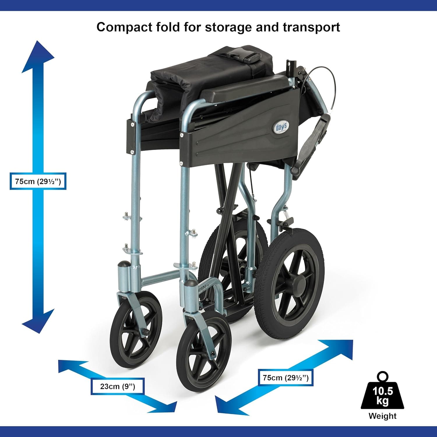 Escape Lite Foldable Aluminium Wheelchair – Lightweight, Travel-Friendly & Comfortable Mobility Aid