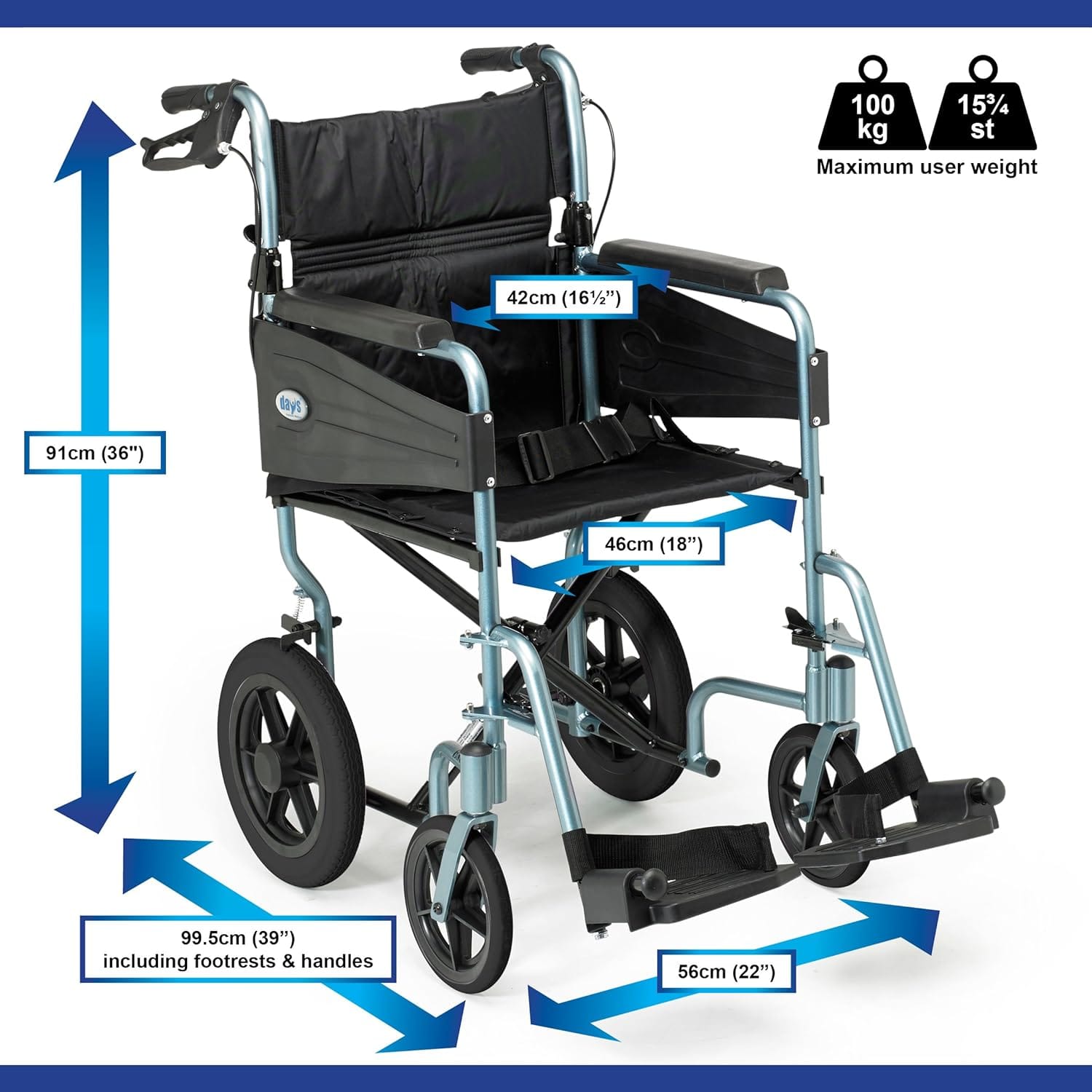 Escape Lite Foldable Aluminium Wheelchair – Lightweight, Travel-Friendly & Comfortable Mobility Aid
