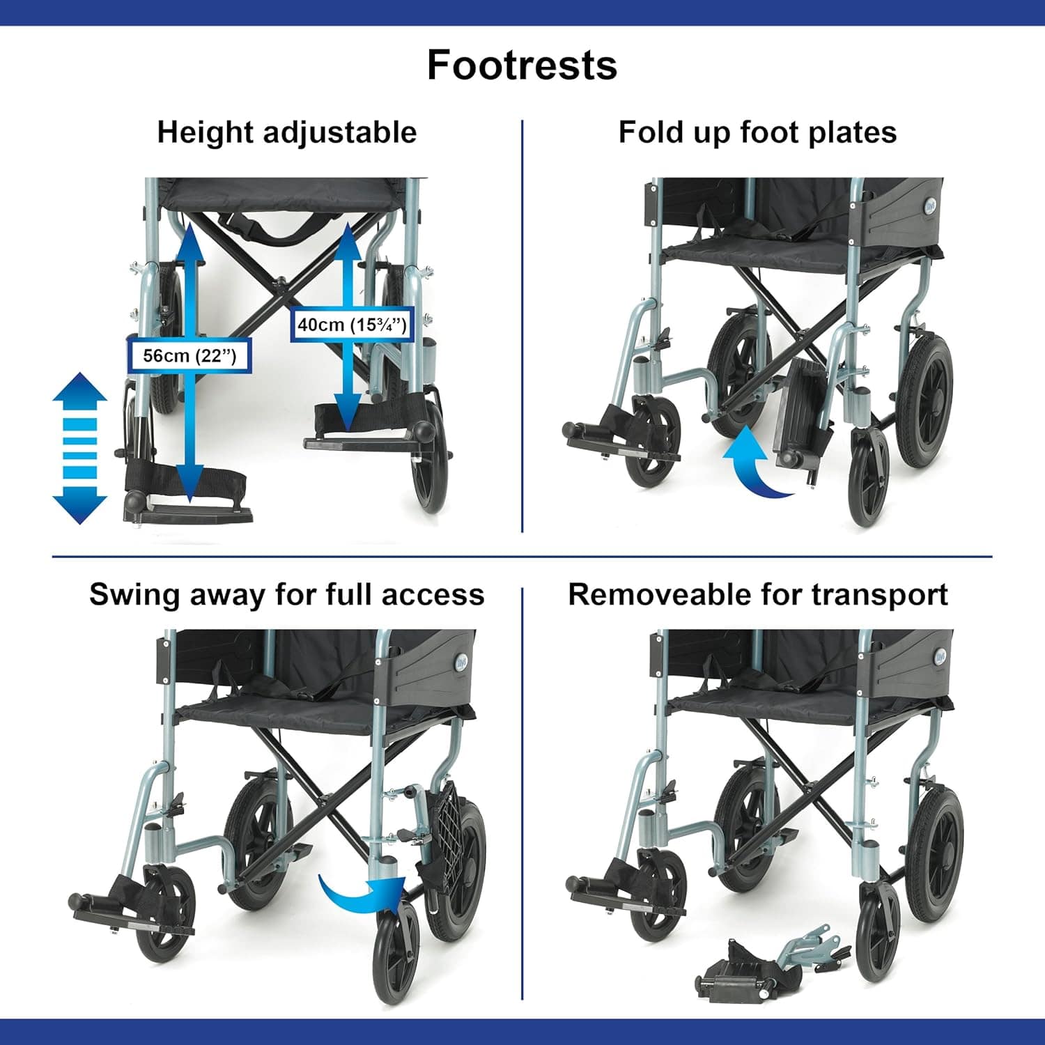 Escape Lite Foldable Aluminium Wheelchair – Lightweight, Travel-Friendly & Comfortable Mobility Aid