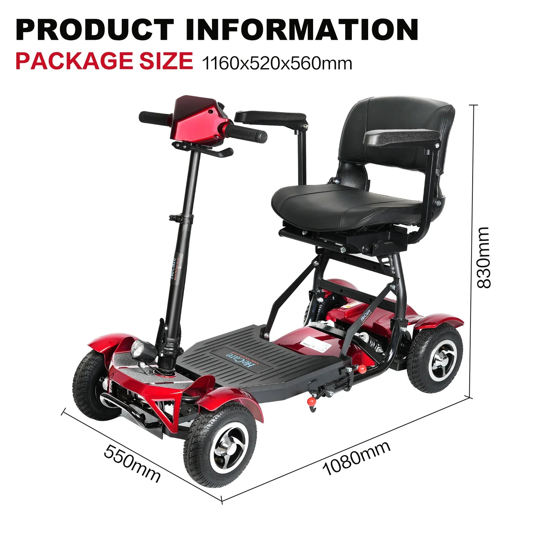 My Mobility Instant Folding Lightweight Portable Mobility Scooter – Manual & Automatic Versions, 24kg, Travel-Friendly, Cushioned Seat
