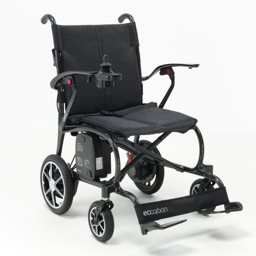AeroCarbon Folding Powerchair – Ultra-Light 12kg Carbon Fibre Frame, Airline-Safe Battery, Compact Travel Design