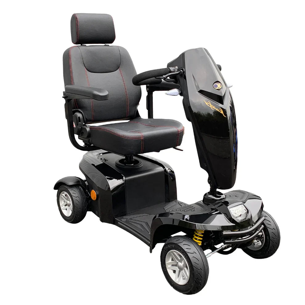 Komfy 4 Mobility Scooter – 4 mph, 25-Mile Range, Luxury Swivel Captain’s Seat & Suspension