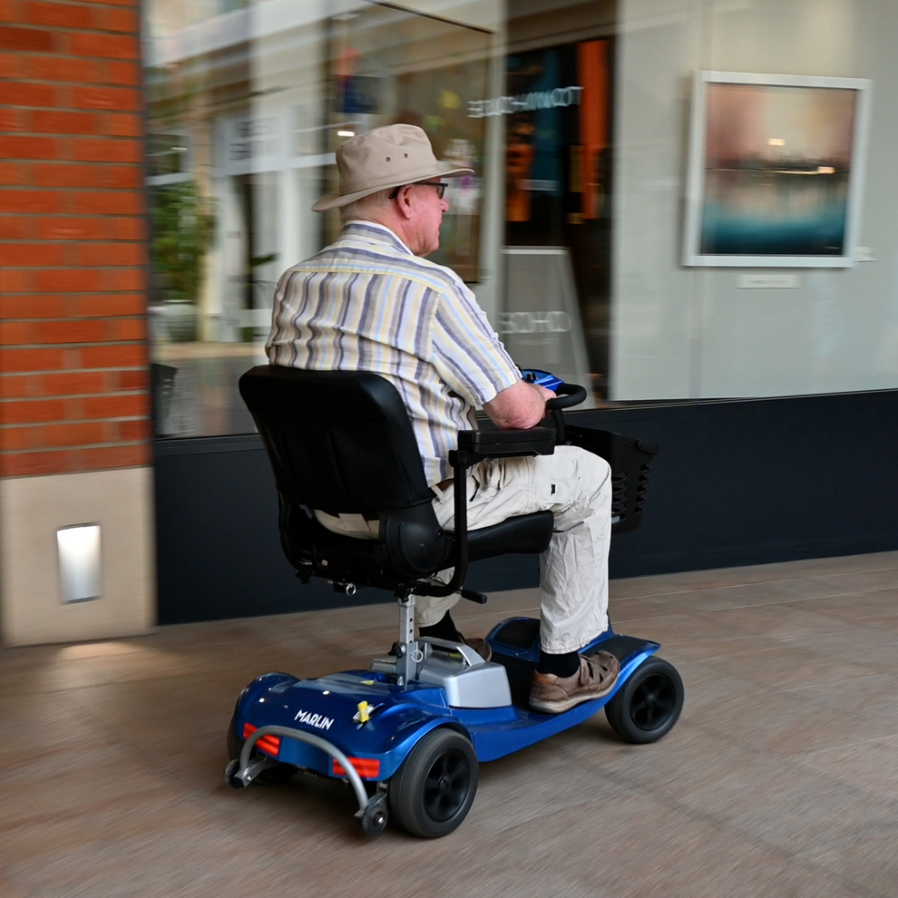 Marlin Mobility Scooter by One Rehab – Lightweight, Foldable, Full Suspension, 30-Mile Range