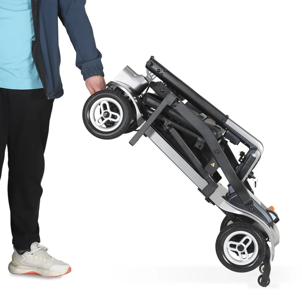 My Mobility Instant Folding Lightweight Portable Mobility Scooter – 17.4kg, Travel-Friendly, Aluminium Frame, Cushioned Seat