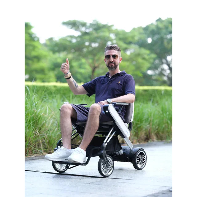 Welzo Aero Ultra-Light Dual-Motor Foldable Mobility Scooter – 17.5 kg Power Wheelchair