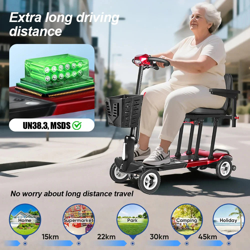 Welzo Feather+ Ultra-Light Magnesium Folding Mobility Scooter