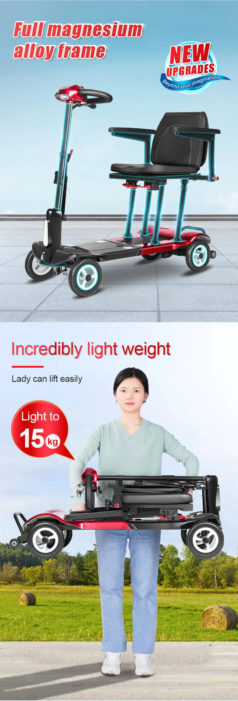 Welzo Feather+ Ultra-Light Magnesium Folding Mobility Scooter