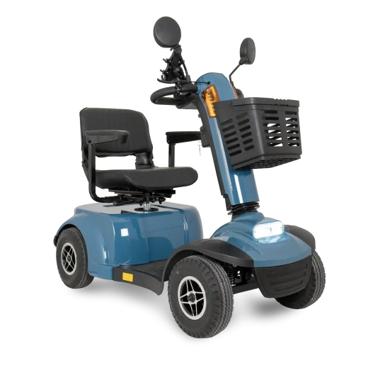 Savvy 4 Pavement-Legal Mobility Scooter – 21-Mile Range, 12” Pneumatic Tyres, Front & Rear Suspension, Swivel Seat