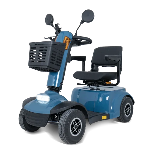 Savvy 4 Pavement-Legal Mobility Scooter – 21-Mile Range, 12” Pneumatic Tyres, Front & Rear Suspension, Swivel Seat