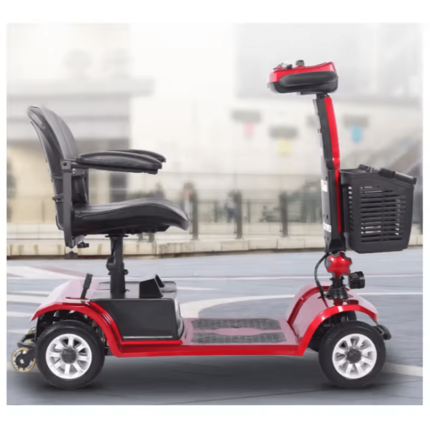 UltraLite Compact Mobility Scooter – Lightweight, Foldable, Four-Wheel, Padded Swivel Seat & Anti-Tip Safety