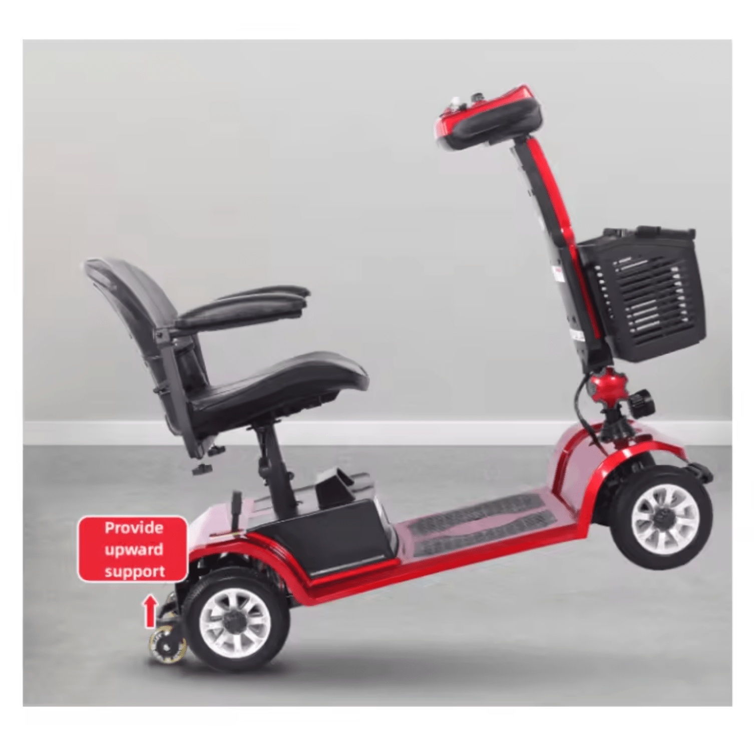 UltraLite Compact Mobility Scooter – Lightweight, Foldable, Four-Wheel, Padded Swivel Seat & Anti-Tip Safety