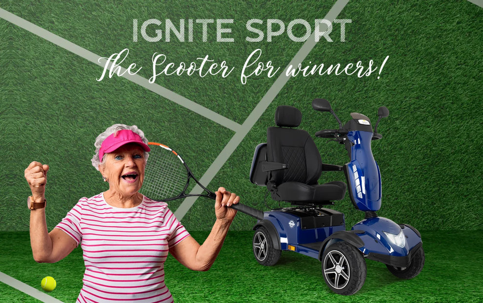 Ignite Sport Mobility Scooter – Class 3 Road-Legal, 35-Mile Range, Heated Seat & Bluetooth Speakers