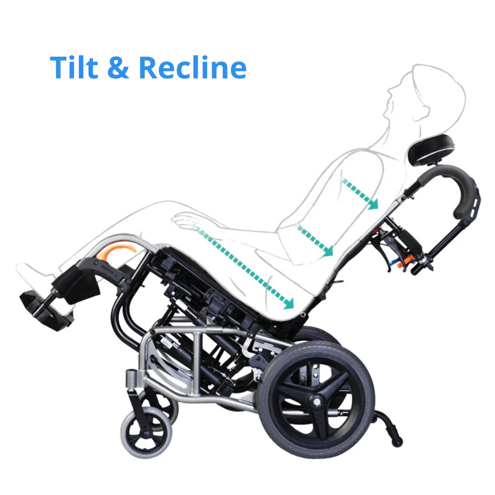 VIP 2 Tilt-in-Space Wheelchair – Lightweight Reclining Wheelchair for Postural Support and Pressure Relief