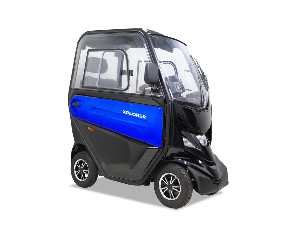 Xplorer Cabin Car Mobility Scooter – All-Weather Road-Legal Scooter with 40-Mile Range