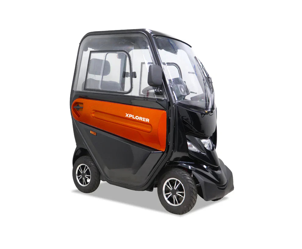 Xplorer Cabin Car Mobility Scooter – All-Weather Road-Legal Scooter with 40-Mile Range