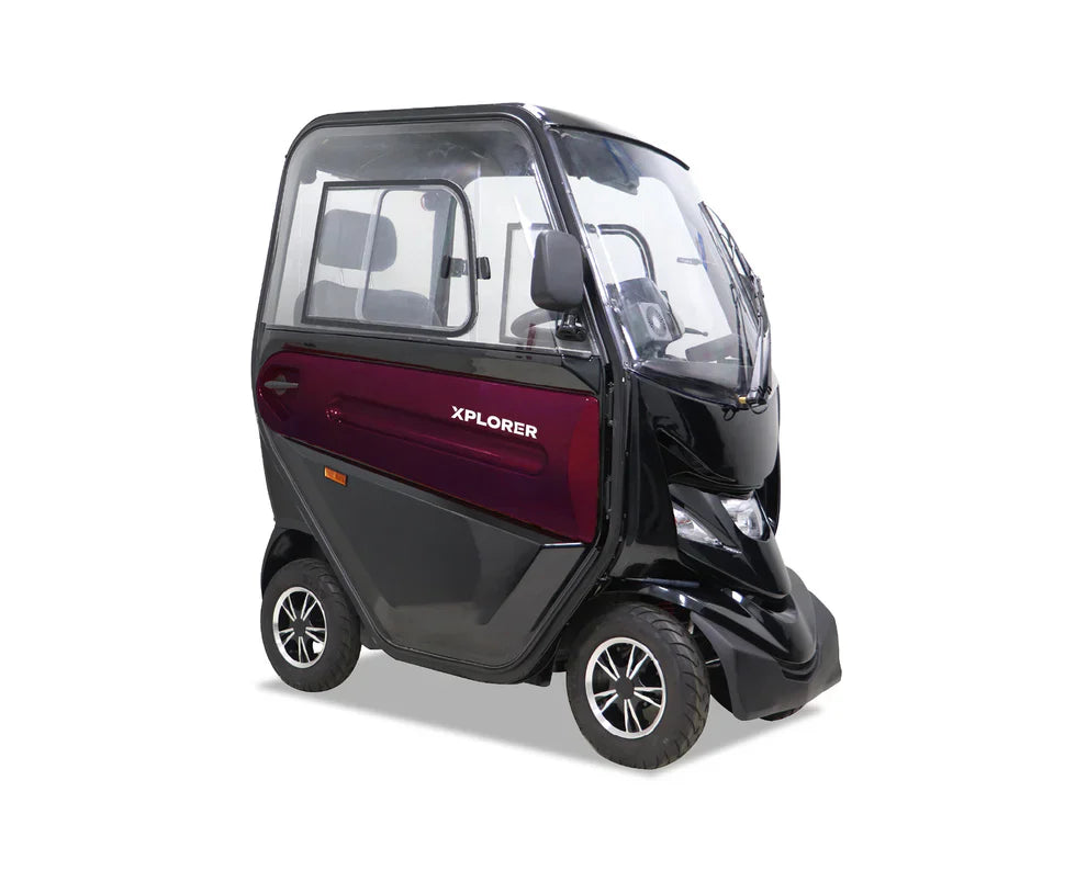 Xplorer Cabin Car Mobility Scooter – All-Weather Road-Legal Scooter with 40-Mile Range