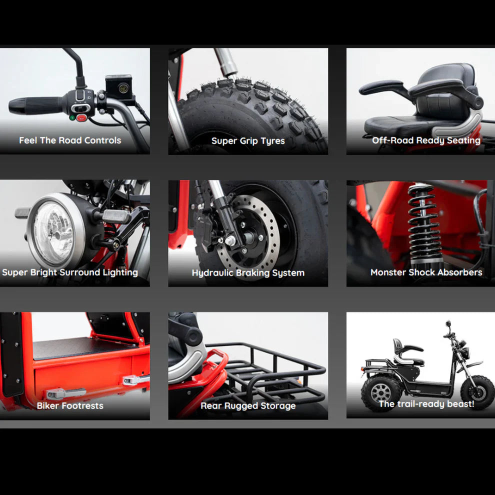 Invader 3-Wheel All-Terrain Mobility Scooter – Off-Road Power & Long-Range Performance