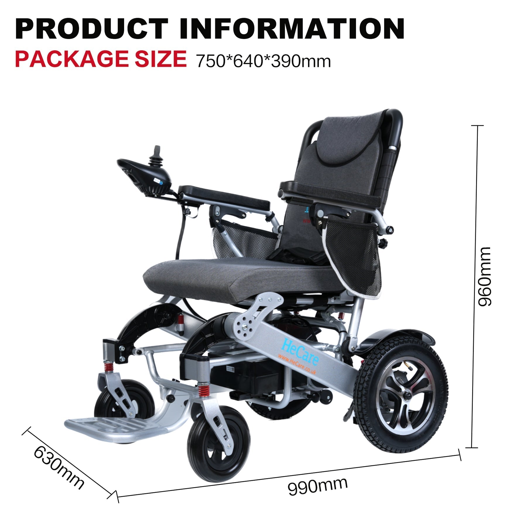 SK8000 Lightweight Folding Electric Wheelchair – 24kg, 4mph, Remote-Controlled Mobility Chair
