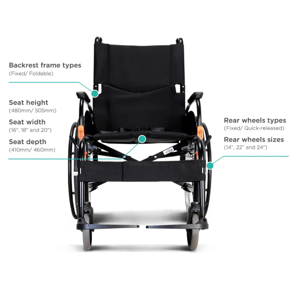 Karma Agile Lightweight Self-Propelled Wheelchair – Foldable, Adjustable, Travel-Friendly