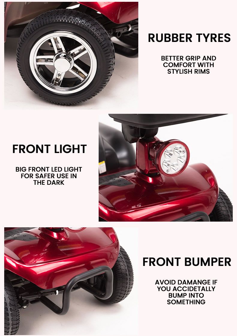 UltraLite Compact Mobility Scooter – Lightweight Foldable 4-Wheel, Swivel Seat, Adjustable Armrests & Anti-Tip Safety