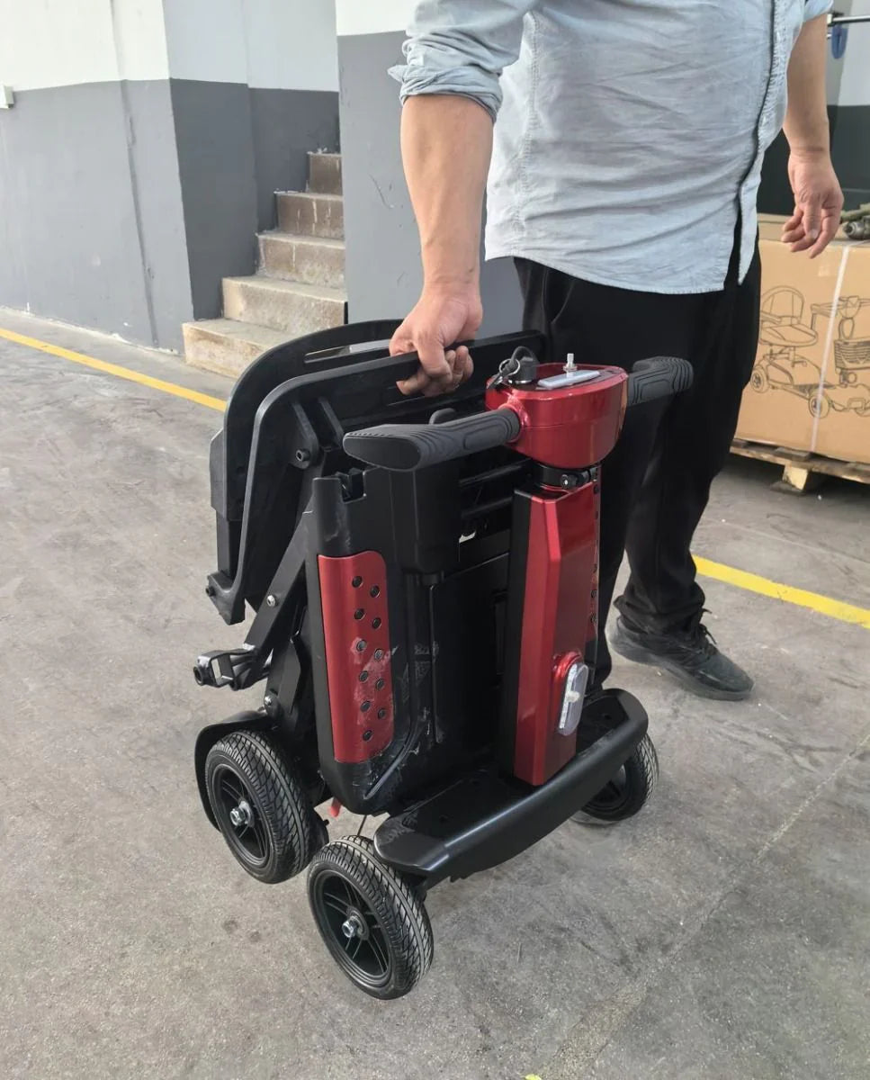 My Mobility Instant Folding Lightweight Portable Mobility Scooter – Manual & Automatic Versions, 24kg, Travel-Friendly, Cushioned Seat